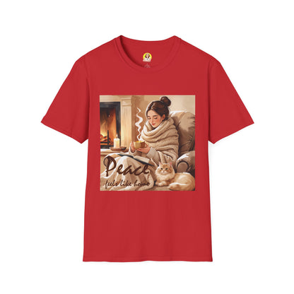 Cozy Peace Unisex T-Shirt - Perfect Gift for Winter, Relaxation, Self-Care Days, Home Decor Lovers, Cozy Vibes