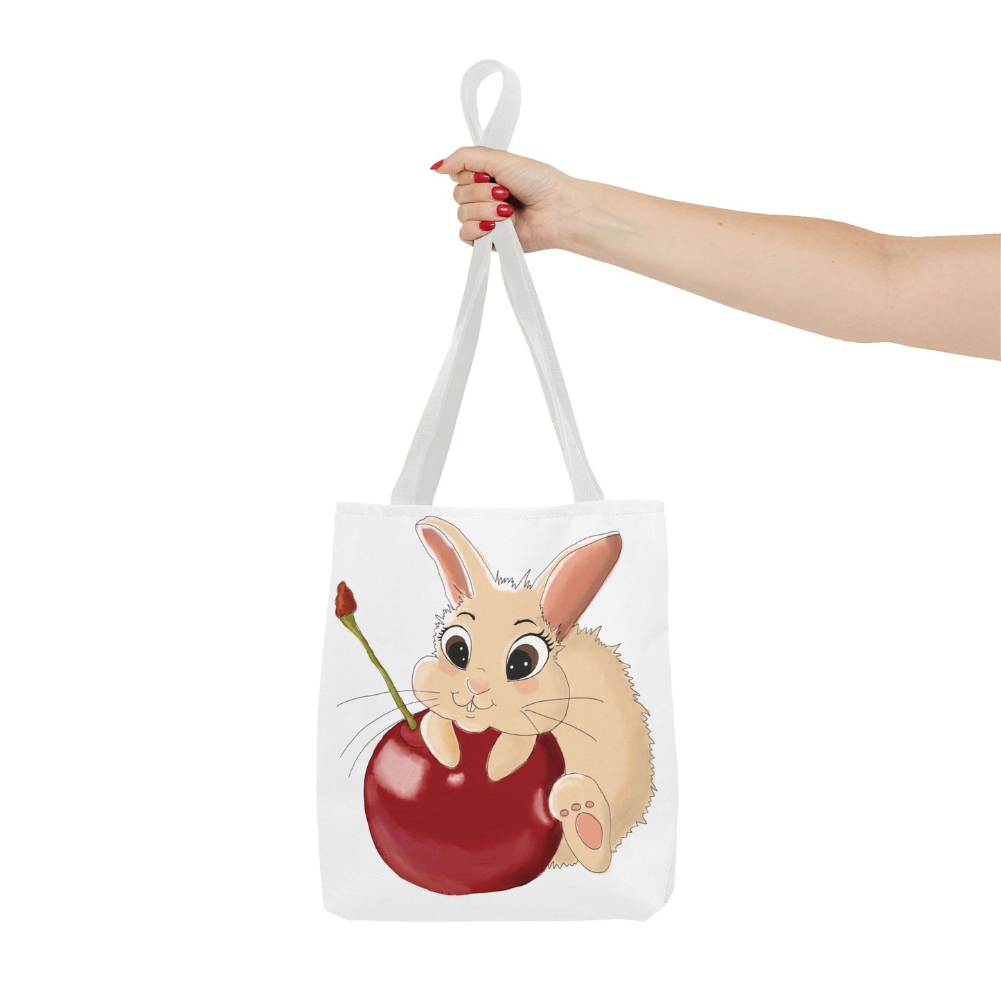 Cute Bunny Cherry Tote Bag - Adorable Animal Design for Animal Lovers