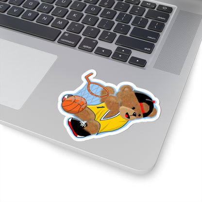 Cute Bear Basketball Kiss-Cut Stickers | Fun Sports Decor, Kids Party Favors, Gift for Sports Lovers, Laptop Decals, Sticker Collection