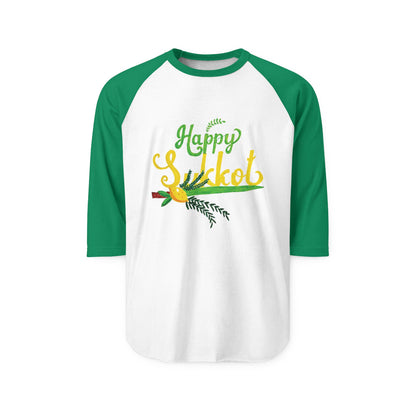 Happy Sukkot Raglan Shirt, Unisex Festive Tee, Fall Celebration Shirt, Jewish Holiday Apparel, Unique Gift for Sukkot