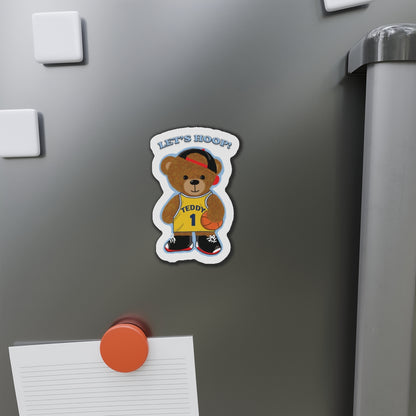 Basketball Teddy Bear Magnets, Fun Sports Decor, Unique Gift for Kids, Playful Fridge Decorations, Cute Room Accessories