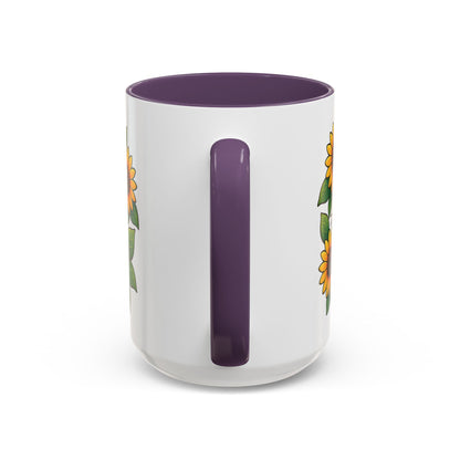 Cute Cat Floral Accent Coffee Mug - Kitty Lover Gift, Tea Cup, Home Decor, Anime Inspired, Coffee Lover Gift