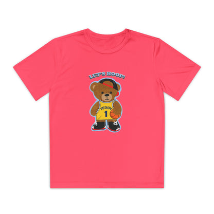 Youth Basketball Bear Tee, Fun Graphic Shirt, Kids Sports Apparel, Birthday Gift, Back to School Outfit, Teddy Bear Design