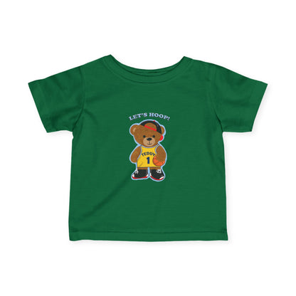Basketball Bear Infant Tee, Cute Baby Shirt, Toddler Sports T-Shirt, Baby Shower Gift, Playful Kids Apparel