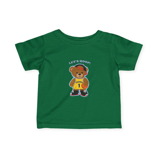 Basketball Bear Infant Tee, Cute Baby Shirt, Toddler Sports T-Shirt, Baby Shower Gift, Playful Kids Apparel