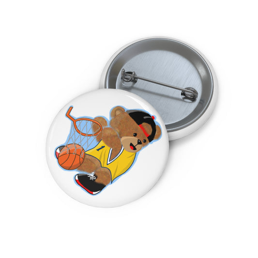 Custom Basketball Bear Pin Buttons | Unique Accessories for Sports Lovers, Cute Gifts for Kids, Party Favors, Collectibles, Team Spirit