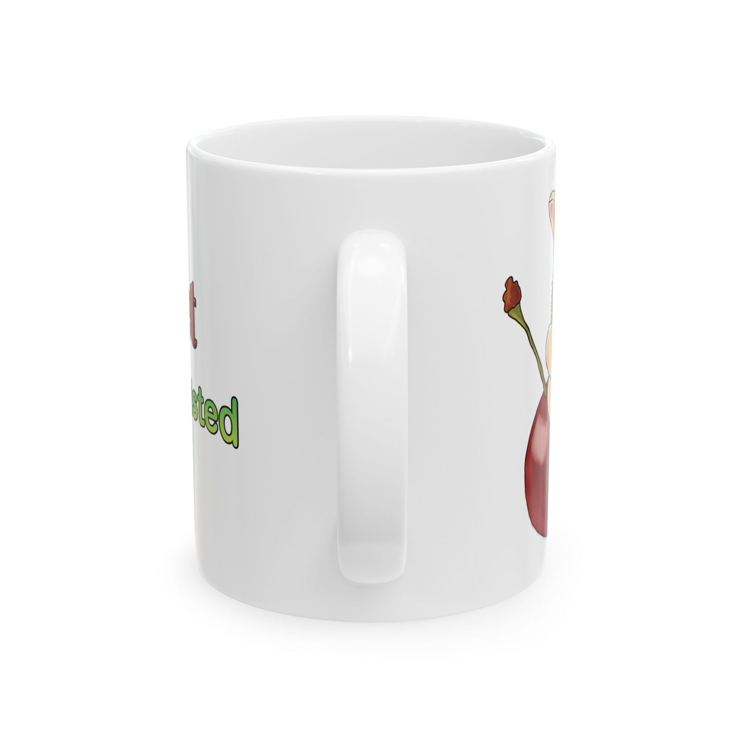 Mug - Cute Bunny with a Cherry Ceramic Mug, 11oz, 15oz
