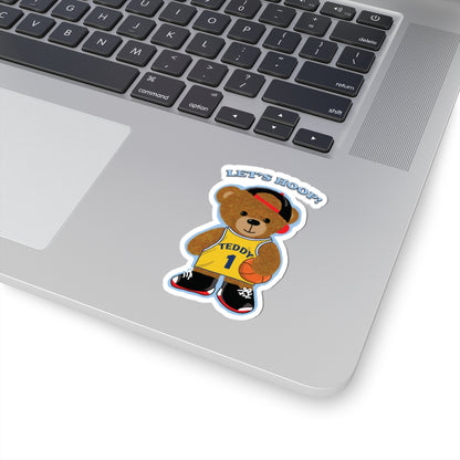 Playful Teddy Bear Kiss-Cut Stickers | Fun Laptop Decals, Cute Gifts for Kids, Basketball Decor, Nursery Wall Art, Sports Party Favors