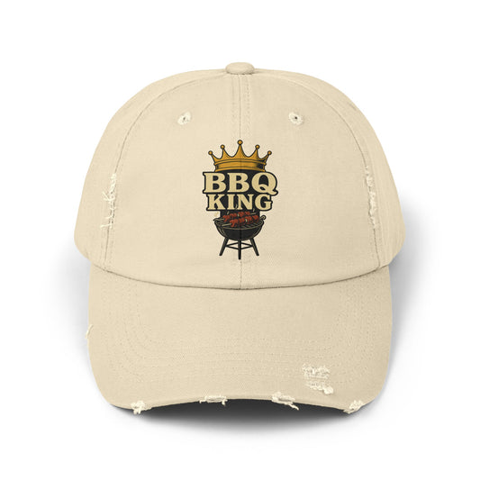 BBQ King Unisex Distressed Cap | Perfect for Grill Masters, Outdoor Gatherings, Summer Parties, Father's Day Gift, Stylish Headwear