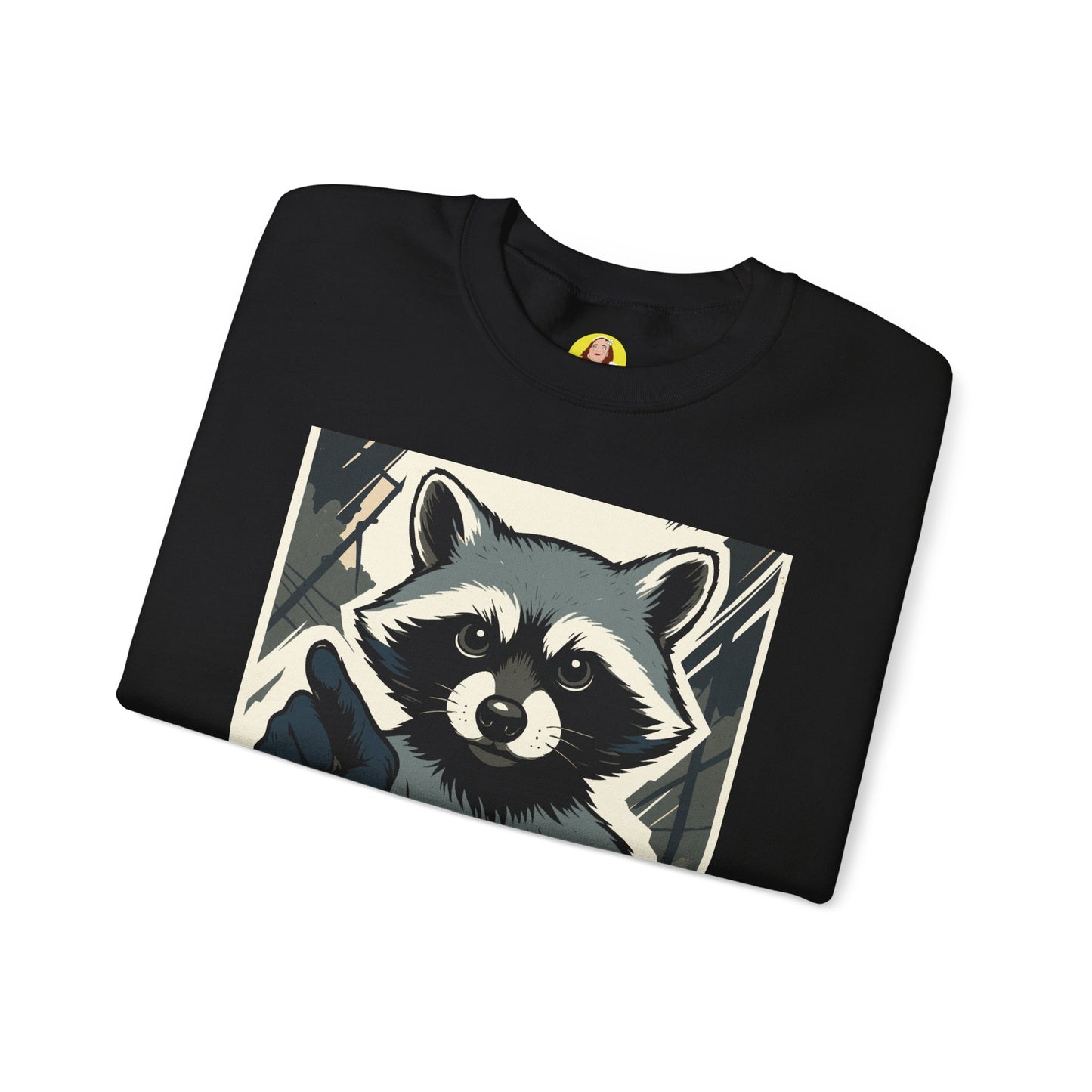 No Excuses! Raccoon Crewneck Sweatshirt, Cozy Sweatshirt for Animal Lovers, Gift for Motivation, Funny Sweatshirt, Unisex Fashion