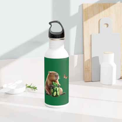 Water Bottle - Capybara Cucumber Design