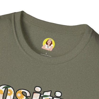 Positive Vibes Unisex T-Shirt, Floral Graphic Tee, Gift for Friends, Summer Outfit, Positive Affirmation Wear