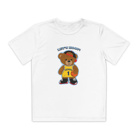 Youth Basketball Bear Tee, Fun Graphic Shirt, Kids Sports Apparel, Birthday Gift, Back to School Outfit, Teddy Bear Design