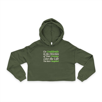 Inspire & Empower Women's Cropped Hoodie, Motivational Apparel, Gift for Dreamers, Casual Comfort, Perfect for Relaxing
