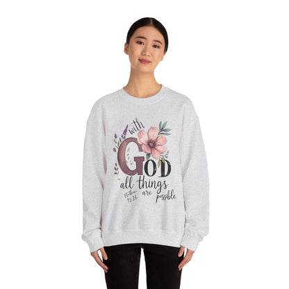 God Inspirational Crewneck Sweatshirt - Faith Gift, Cozy Pullover, Religious Apparel, Motivation Sweatshirt, Christian Clothing