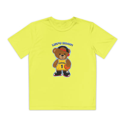 Youth Basketball Bear Tee, Fun Graphic Shirt, Kids Sports Apparel, Birthday Gift, Back to School Outfit, Teddy Bear Design