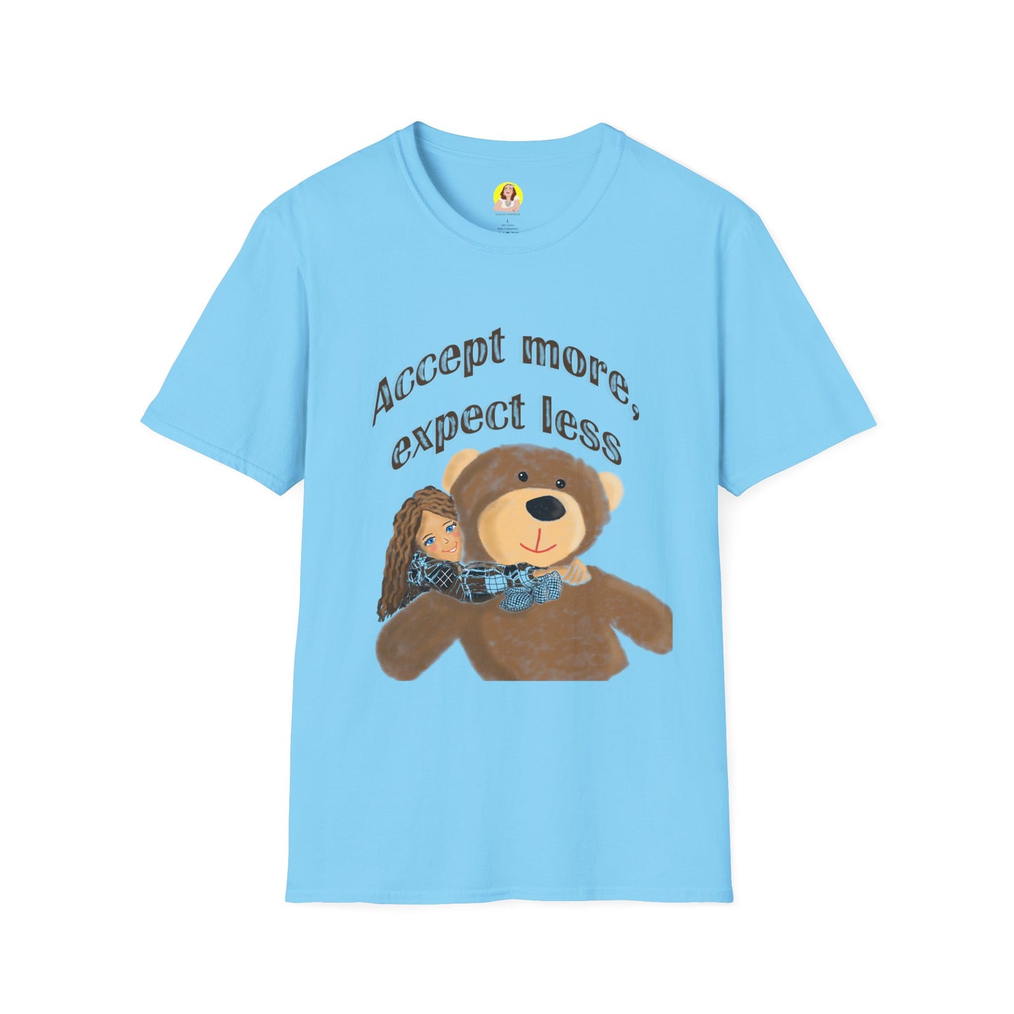 Cute Bear Graphic T-Shirt - Accept More, Expect Less - Funny Animal Tee, Gift for Friends, Cozy Casual Shirt, Birthday Gift, [...]