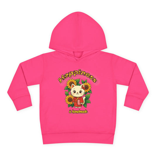 Sunflower Happiness Toddler Hoodie, Cute Kids Pullover, Fleece Sweater, Gift for Toddler, Floral Design Hooded Sweatshirt