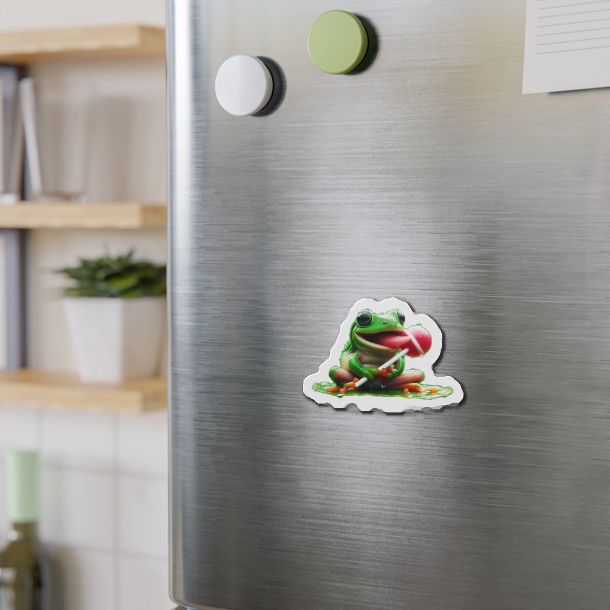Fun Frog Die-Cut Magnet | Cute Frog Decor, Kitchen Accessories, Gifts for Kids, Refrigerator Magnet, Animal Lovers