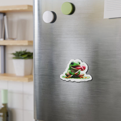 Fun Frog Die-Cut Magnet | Cute Frog Decor, Kitchen Accessories, Gifts for Kids, Refrigerator Magnet, Animal Lovers