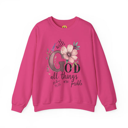 God Inspirational Crewneck Sweatshirt - Faith Gift, Cozy Pullover, Religious Apparel, Motivation Sweatshirt, Christian Clothing