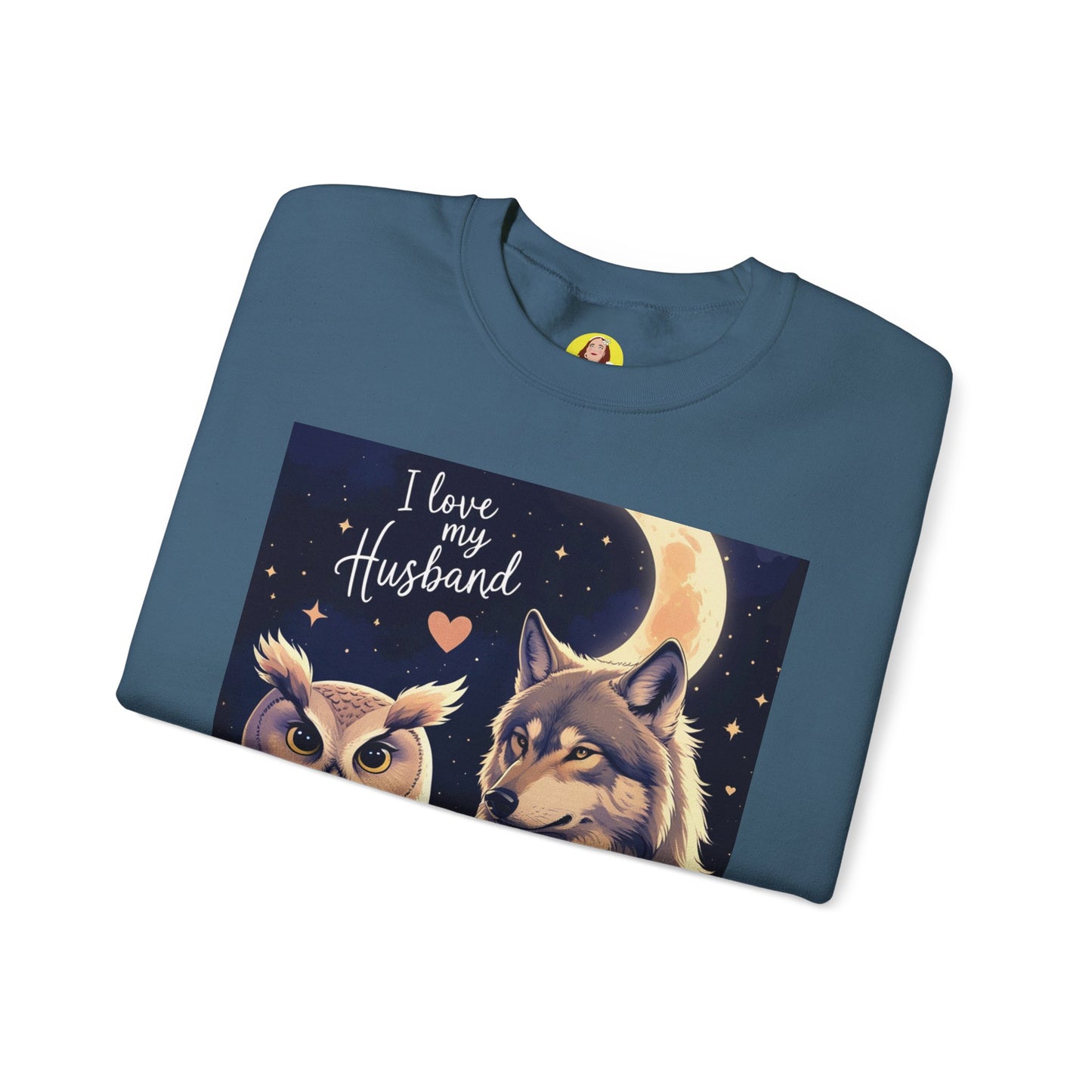 I Love My Husband Owl and Wolf Sweatshirt, Unisex Crewneck, Gift for Him, Cozy Sweatshirt, Animal Lovers, Anniversary Gift