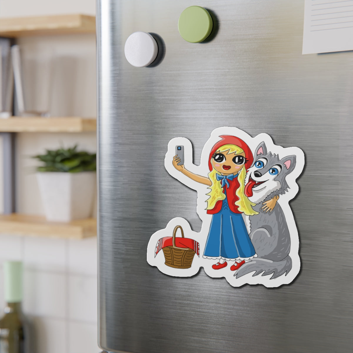 Magnet - Little Red Riding-Hood and Wolf Selfie Die-Cut Magnet