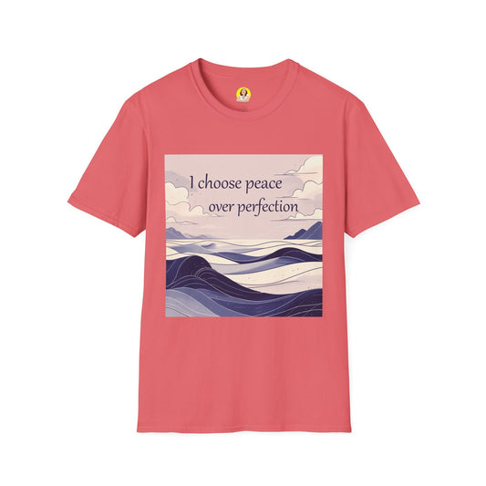 Peace Over Perfection T-Shirt, Motivational Tee, Relaxed Fit Shirt, Gift for Mindfulness, Casual Wear, Self-Care Apparel
