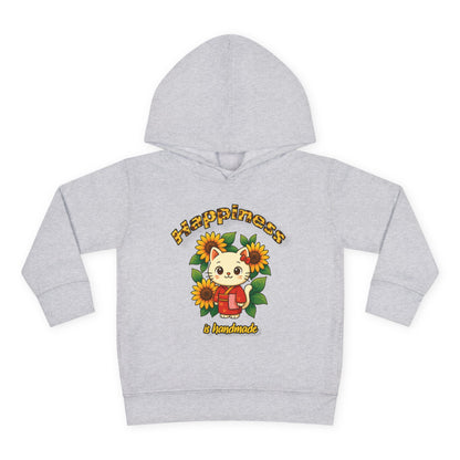 Sunflower Happiness Toddler Hoodie, Cute Kids Pullover, Fleece Sweater, Gift for Toddler, Floral Design Hooded Sweatshirt