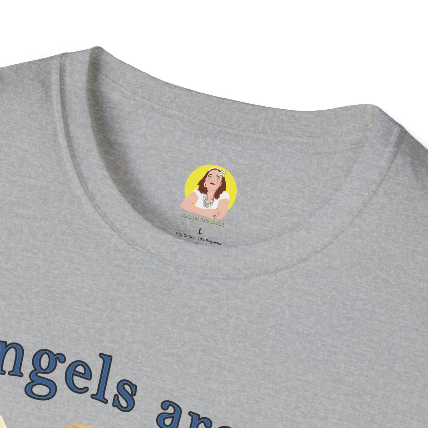 Angel Themed Unisex Softstyle T-Shirt, Cute Gift for Friends, Inspirational Tee, Birthday Gift, Comfort Wear