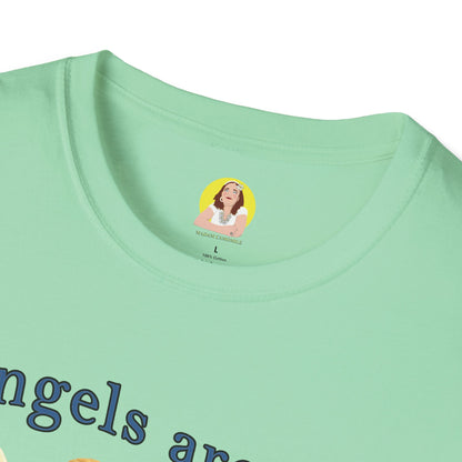 Angel Themed Unisex Softstyle T-Shirt, Cute Gift for Friends, Inspirational Tee, Birthday Gift, Comfort Wear