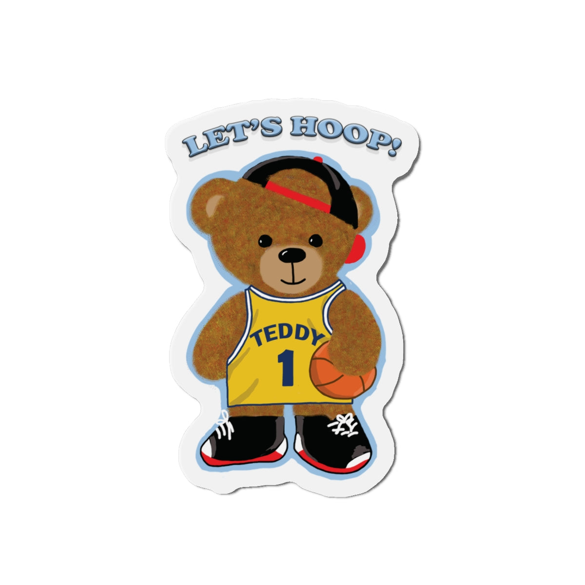 Basketball Teddy Bear Magnets, Fun Sports Decor, Unique Gift for Kids, Playful Fridge Decorations, Cute Room Accessories