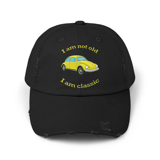 Vintage Car Themed Distressed Cap, Classic Car Lover Gift, Unisex Accessory, Birthday Gift, Casual Style Hat, Funny Quote Cap