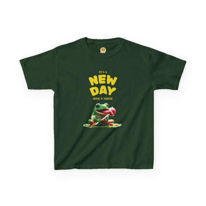 Inspirational Kids Tee, Fun Children’s T-Shirt, Positive Vibes Apparel, Motivational Kidswear, Gift for Teens, New Day Design
