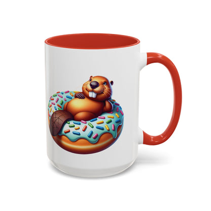Cute Beaver Donut Coffee Mug - Fun Gift for Animal Lovers