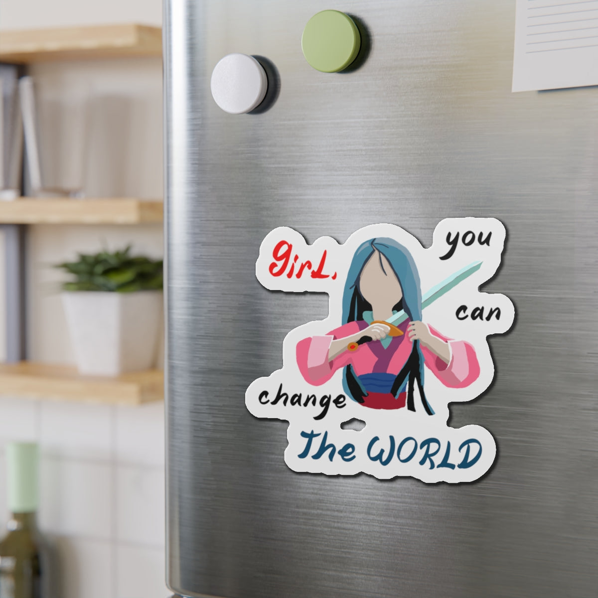 Empowering Girl Power Die-Cut Magnets | Inspirational Decor, Gift for Students, Motivational Sticker, Cute Office Decor