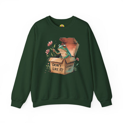 Playful Frog Graphic Sweatshirt, Unisex Crewneck, Fun Gift, Nature Lover Apparel, Inspirational Fashion, Seasonal Wardrobe