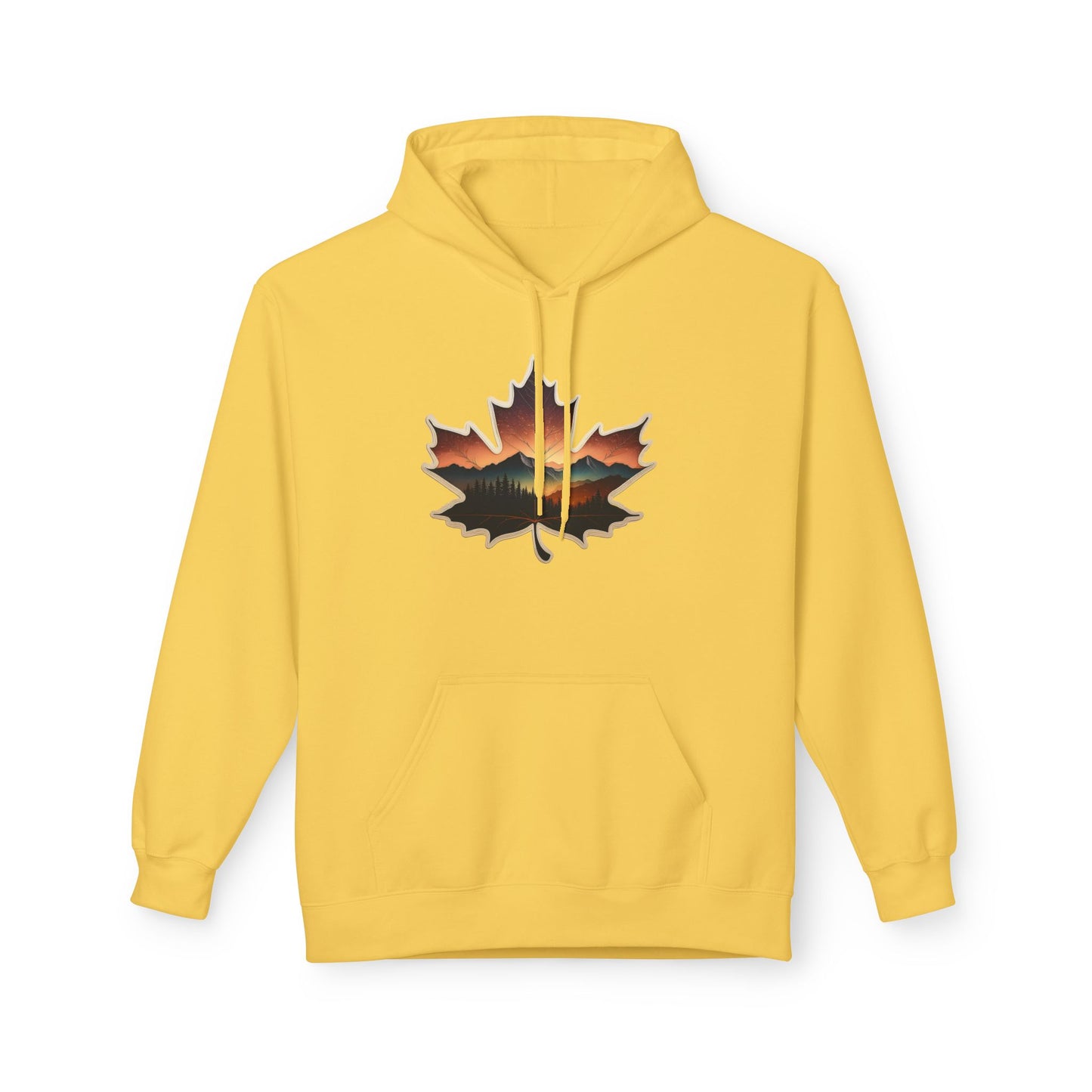 Cozy Sunset Maple Leaf Hoodie | Fall Fashion, Nature Lover Gift, Warmth for Fall, Outdoor Adventure, Comfortable Wear