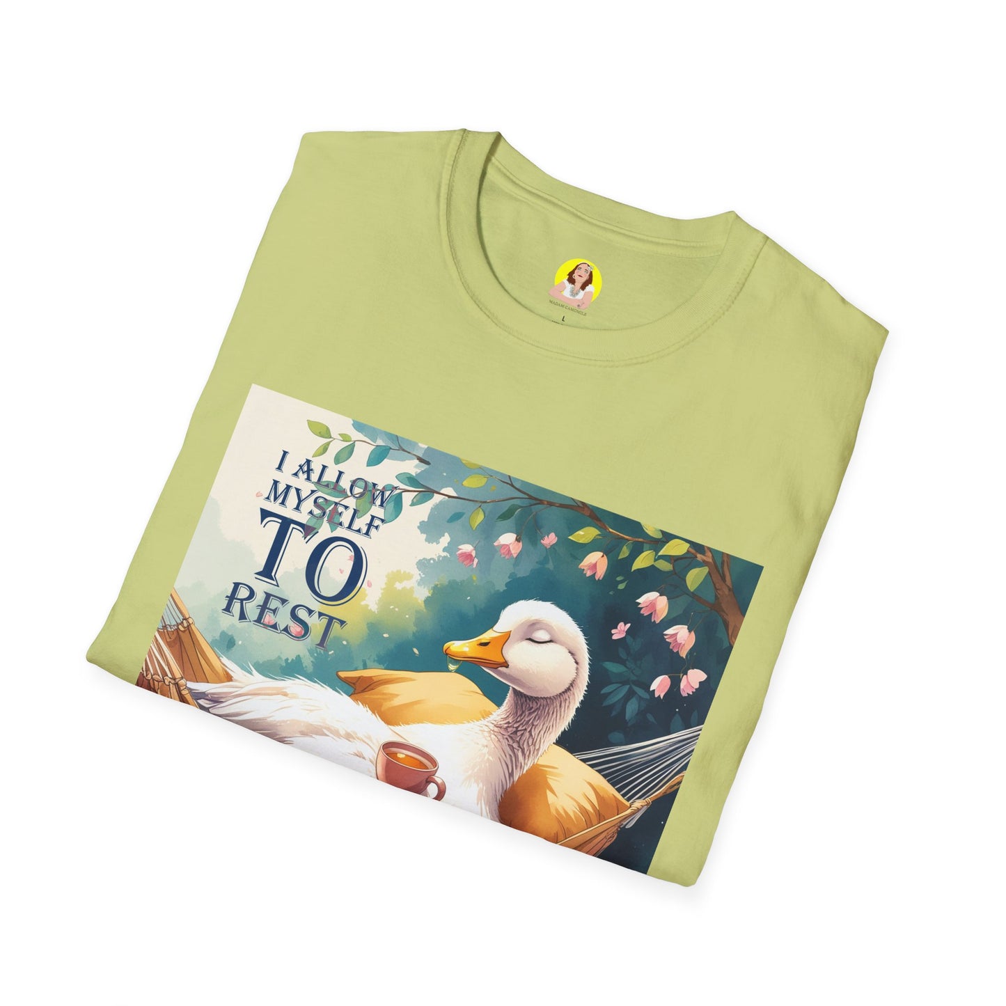 Relaxing Duck Unisex T-Shirt, Nature Lover Tee, Cozy Gift for Friends, Mother's Day Present, Unique Rest Quote Tee, Fall Apparel