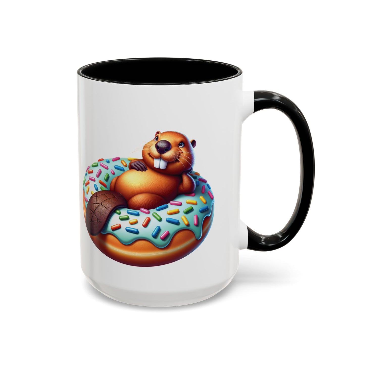 Cute Beaver Donut Coffee Mug - Fun Gift for Animal Lovers