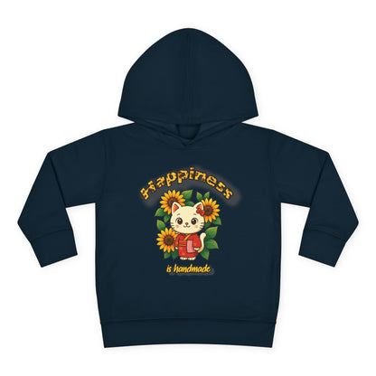 Sunflower Happiness Toddler Hoodie, Cute Kids Pullover, Fleece Sweater, Gift for Toddler, Floral Design Hooded Sweatshirt