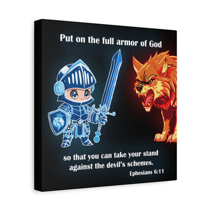 Knight and Wolf Canvas Art, Kid's Room Decor, Motivational Wall Art, Adventure Theme, Gamer Gift
