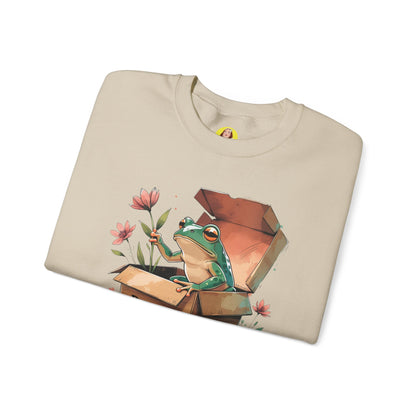 Playful Frog Graphic Sweatshirt, Unisex Crewneck, Fun Gift, Nature Lover Apparel, Inspirational Fashion, Seasonal Wardrobe