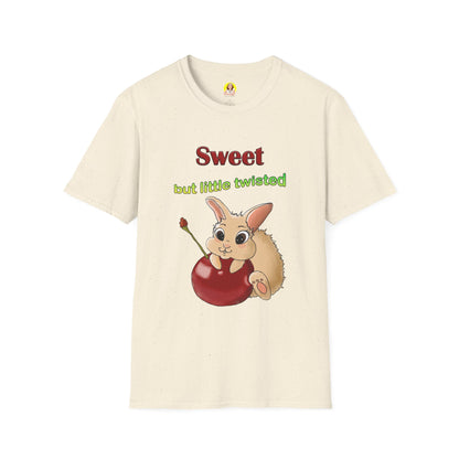Cute Bunny with Cherry Unisex Softstyle T-Shirt - Perfect for Animal Lovers