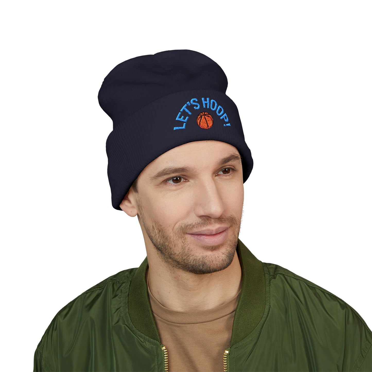 Basketball Cuffed Beanie, Playful Winter Hat, Sports Enthusiast Gift, Cozy Beanie for Players, Holiday Accessory