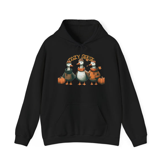 Cozy Geese Hoodie - Unisex Heavy Blend Sweatshirt for Fall, Halloween, Thanksgiving, Comfy Wear, Gift for Goose Lovers