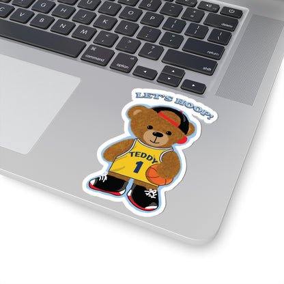 Playful Teddy Bear Kiss-Cut Stickers | Fun Laptop Decals, Cute Gifts for Kids, Basketball Decor, Nursery Wall Art, Sports Party Favors