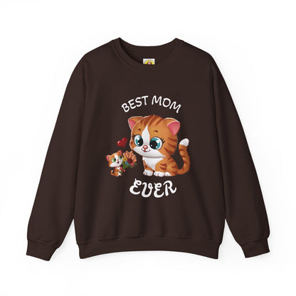 Best Mom Ever Cat Sweatshirt | Cozy Unisex Heavy Blend™ Crewneck