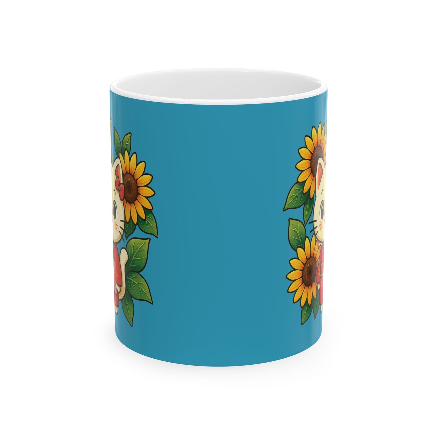 Sunflower Love Ceramic Mug - Floral Coffee Cup for Gift, Home Decor, Tea Drinkers, Mother's Day, Birthday, Plant Lovers