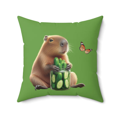 Cute Capybara Cucumber Square Pillow – Cozy Home Decor
